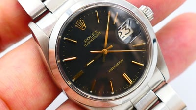 【美好時光】罕見黑面金釘版本ROLEX勞力士6694有原始保單收藏品適出1