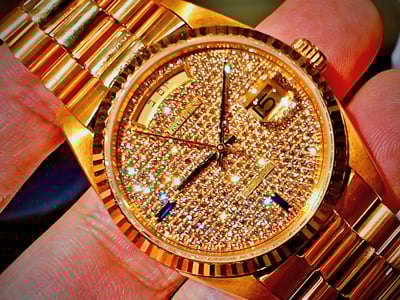 【美好時光】一級逸品分享交流ROLEX勞力士18238 盒單全 滿天星6、9藍寶石密鑲鑽面2