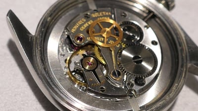 (美好時光）1965年份！有原廠保單！無拋整ROLEX勞力士罕見型號6424大手捲極優美品7