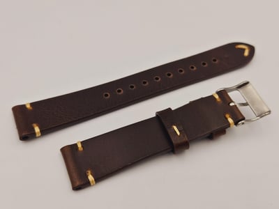 (美好時光）（深咖啡色）20mm收16mm ROLEX 男錶用復古皮錶帶 1680 1665 16610 14060 18032