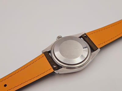 （深軍綠色）快拆型！20mm收16mm ROLEX 男錶用縫線皮錶帶 1680 1665 16610 14060 18035