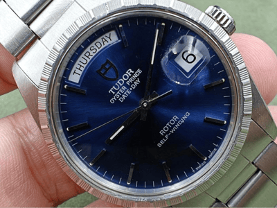 【美好時光】罕見盒單全特殊面ROLEX龍頭底蓋老TUDOR帝舵Daydate 94510 唯一勞血統鋼款DD！1