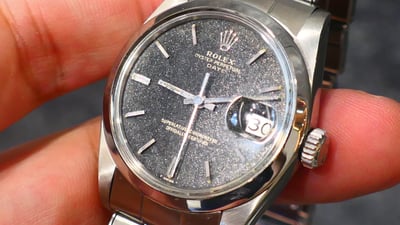 【美好時光】極罕見GILT TROPICAL瀝架面鉚釘帶1966年份ROLEX 1500有保單自動上鍊機械錶1
