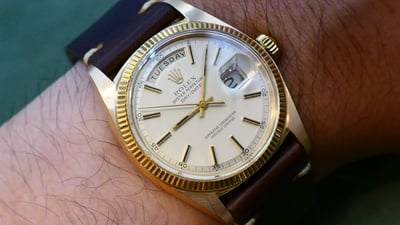 (美好時光）（深咖啡色）20mm收16mm ROLEX 男錶用復古皮錶帶 1680 1665 16610 14060 18034