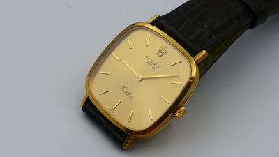 【美好時光】ROLEX最便宜的男款金錶！勞力士4114超薄手上鏈單錶美品勞服保養完成1