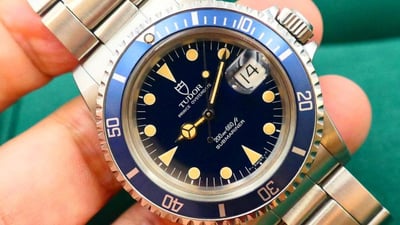 【美好時光】罕見藍色版本膏藥面藍水鬼TUDOR 79090大全配 ROLEX勞力士龍頭底蓋1