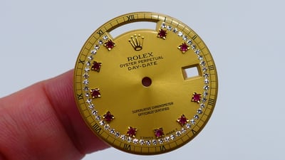 (美好時光）ROLEX勞力士原裝整片18K K金 小紅寶多層鑽面盤釋出 DATEDATE 18038 18238 可用1