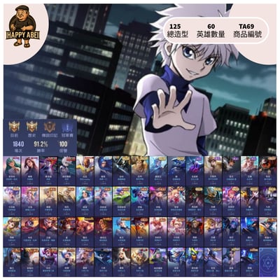 【編號TA69】月付1000元起 主打納克奇犽 呂布鋼鐵 蘇惡魔 足球芽芽 多傳說直購造型1