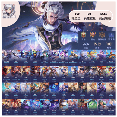 【編號SA11】月付1400元起 主打納克群星魔術怪盜基德超級玩家魔女截星紅蓮真我等多直購限定造型1