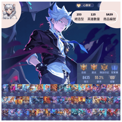 【編號SA39】月付1900元起 主打納克次元/亥犽滅世紅魘 /銀晝 白虎志/盧蜜亞 海洋之心/史蘭茲 蒿兔露斯1