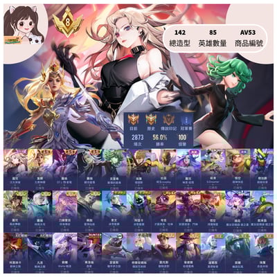 【編號AV53】月付2200元起 主打九霄次元羅兒龍券紫電鶴羽神恩SDreamer傑諾斯等多直購抽獎造型1