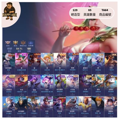 【編號TA64】月付1000元起 主打納克奇犽堇典藏新年泳裝拉茲一拳蘇真我星際議會薩枷等多直購造型1