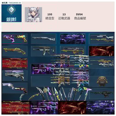 【編號SV04】月付1200元起 主打掠奪套+緋金套+電幻套+歌德套 混沌異星EXO電能水槍邊陲靈花RGX捏捏熊炫技等造型1