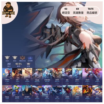 【編號TA75】月付700元起 主打刀鋒五級拉茲一拳性感遊戲緋淚三截星銀晝白虎志等多直購造型1