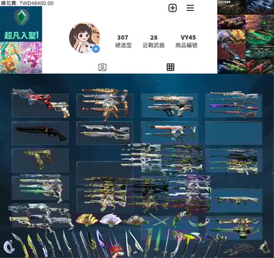 【編號VY45】月付2800元起 主打絕版冠軍2021套+冠軍2023套+鳳凰摺扇套+奧術2.0+黑波套+邊陲套+惡鬼套+異星套+蓋亞套+RGX套+雙排日套 16特效暴徒10特效幻象28近戰武器1