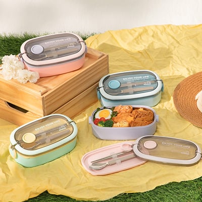 【唐奇嚴選】 HOUSUXI 不鏽鋼好提便當盒(附餐具)750ml2