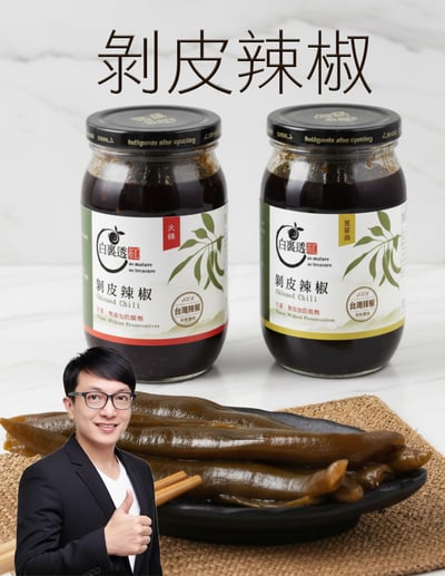 【唐奇嚴選】白裏透紅 剝皮辣椒 450g（苦茶油/火辣)1