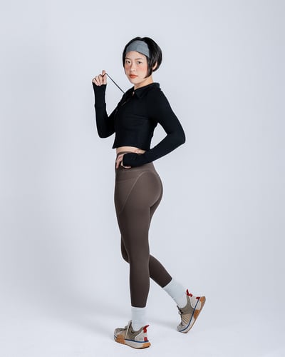 🍑蜜桃口袋瑜珈褲｜可可棕5