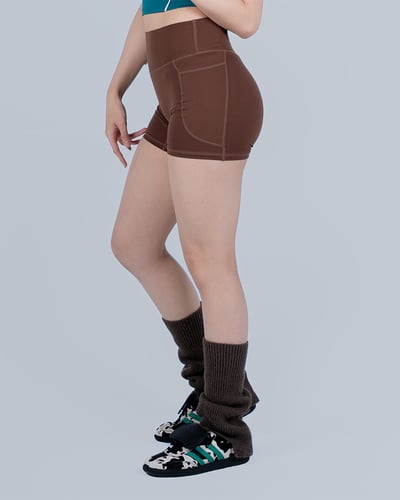 🥥高腰口袋運動短褲｜日曬棕3