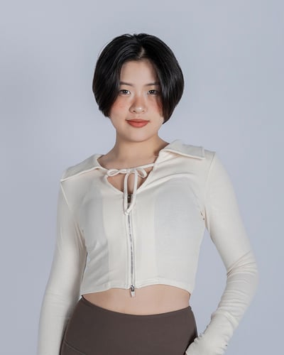 💫練後復古綁帶外套｜奶霜白1