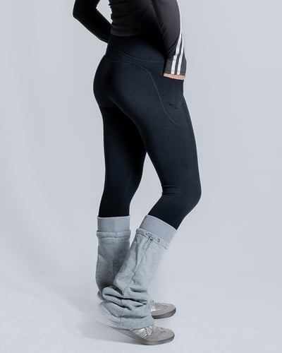 🍑蜜桃口袋瑜珈褲｜膠片黑3