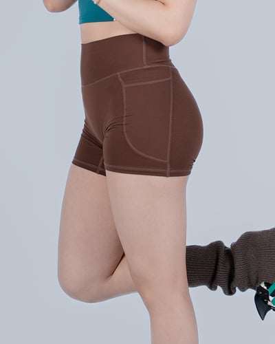 🥥高腰口袋運動短褲｜日曬棕1