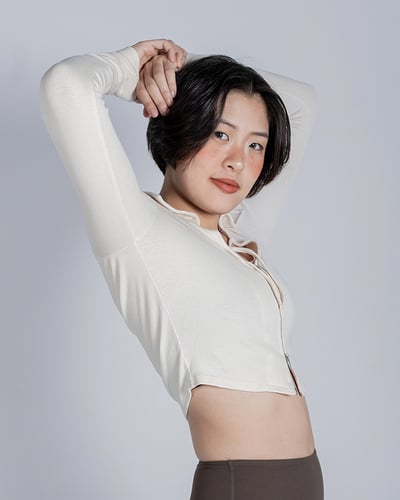 💫練後復古綁帶外套｜奶霜白2