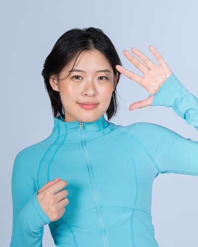 🐠霓虹修身運動外套｜潮汐藍5