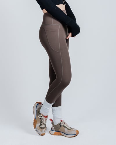 🍑蜜桃口袋瑜珈褲｜可可棕2