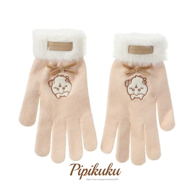 海外限定｜暖冬毛茸茸手套【小八】ハチワレ1