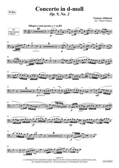 Concerto in d-moll Op. 9, No. 2 Tuba & Piano4