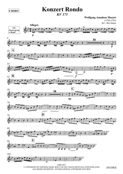 Konzert Rondo KV 371 F Horn & Piano3