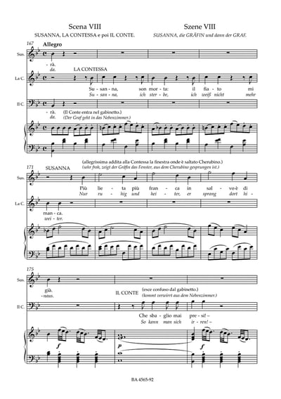 W. A. Mozart : The Marriage of Figaro K. 492 附排練筆記 3