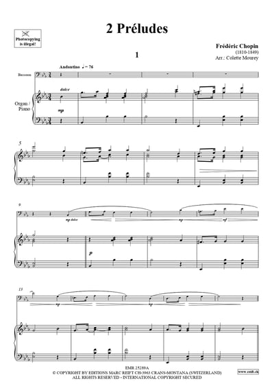 2 Préludes Bassoon & Piano (Organ)3