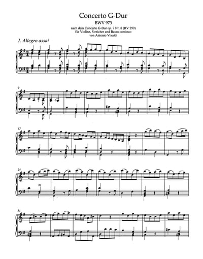 J. S. Bach : Keyboard Arrangements of Works by Other Composers. Vol. 1: BWV 972-9773