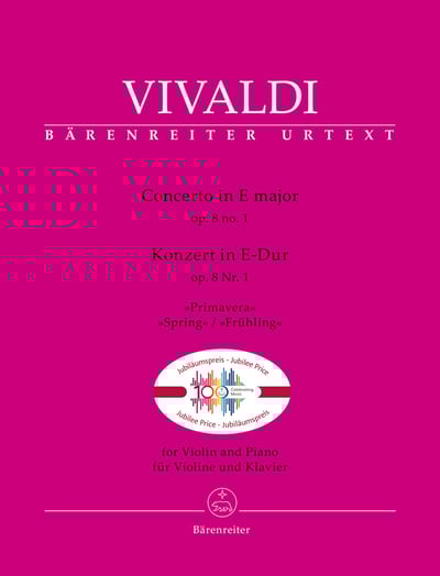 A. Vivaldi : Concerto for Violin and Piano E major op. 8, No. 1 "Spring"    韋瓦第 : E大調第一號小提琴協奏曲，作品8，春(小熊版百周年紀念款)1