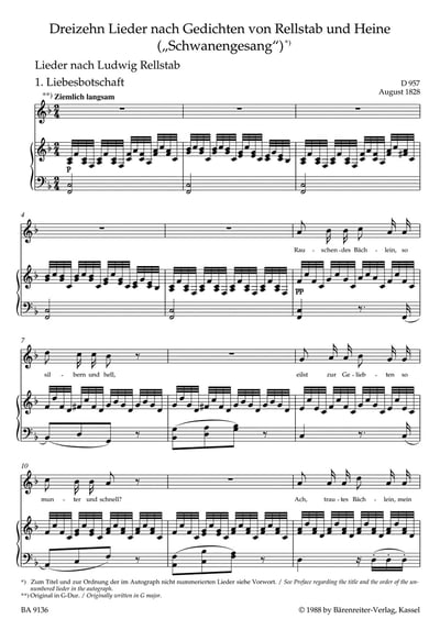 F. Schubert : "Schwanengesang D957 for middle voice"  舒伯特：天鵝之歌 for　middle voice2