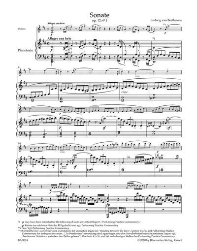 L. v. Beethoven : Sonatas for Pianoforte and Violin Vol. 1: op. 12 Nos 1-3, op. 23, op. 242