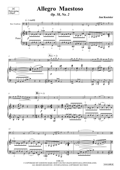 Allegro Maestoso Op. 58, No. 2 Bass Trombone & Piano6