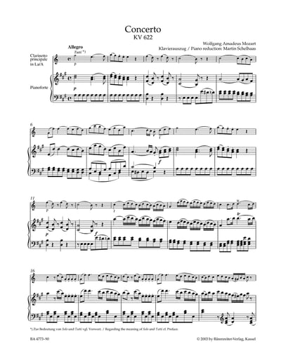 W. A. Mozart :  Concerto in A maj K. 622 for Clarinet and Orchestra2