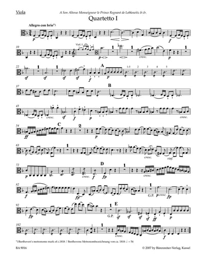 L. v. Beethoven：String Quartets op. 186