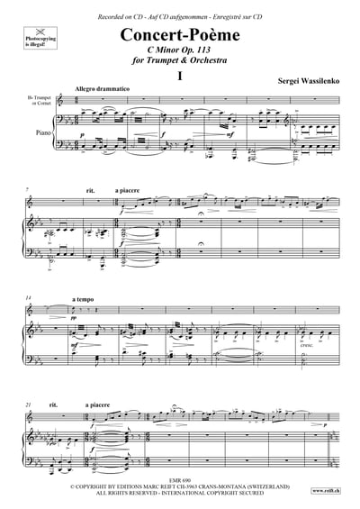 Concert-Poème C Minor Op. 113 Trumpet or Cornet & Piano5