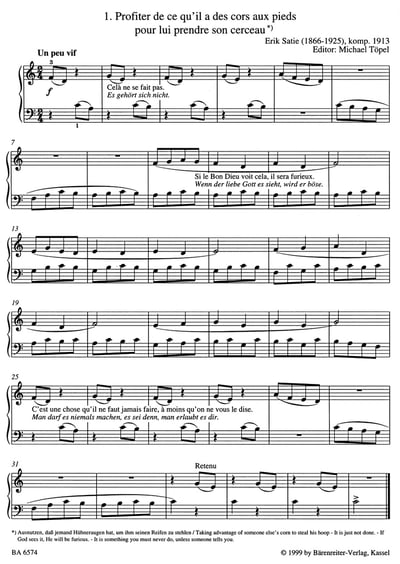 E. Satie: Easy Piano Pieces and Dances    薩替：鋼琴小品與舞曲集2