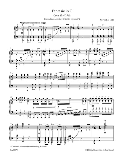 F. Schubert : "Fantasy in C maj op. 15 – D 760.  Wanderer Fantasy"2