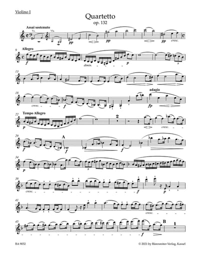 L. v. Beethoven﹔String Quartets in A minor op. 132  貝多芬 : 弦樂四重奏 作品. 1322