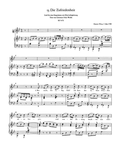 W. A. Mozart : Complete Songs for High Voice and Piano3