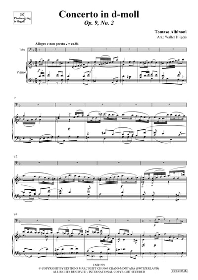 Concerto in d-moll Op. 9, No. 2 Tuba & Piano5
