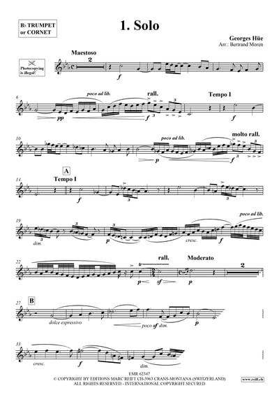 1. Solo Trumpet or Cornet & Piano (B flat  + C) & Piano3