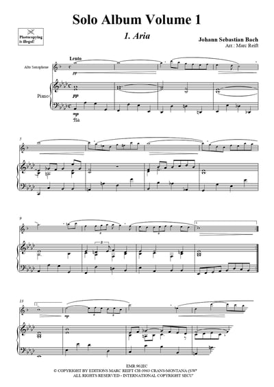 Solo Album Volume 01 Alto Saxophone & Piano (Organ) + Play Back / Play Along CD or MP3 (Download)3