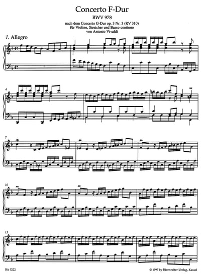 J. S. Bach : Keyboard Arrangements of Works by Other Composers. Vol. 2: BWV 978-9842